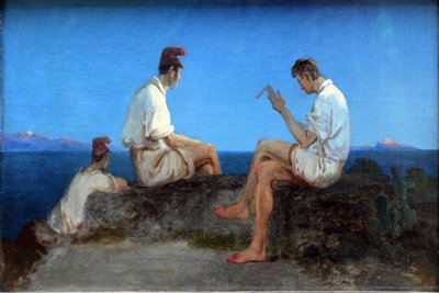Three Fishermen in the Gulf of Naples by Carl Blechen